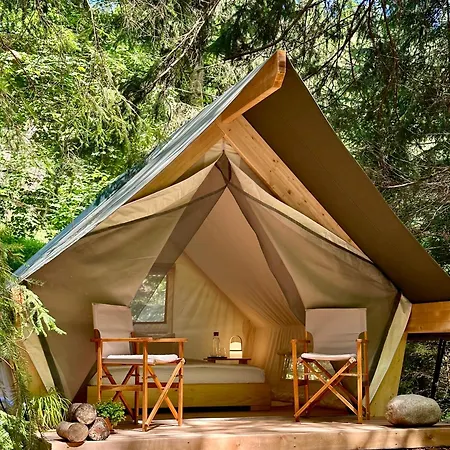 Luxury tent Water Village Rogla A Private Riverside Glamping Tent Oplotnica